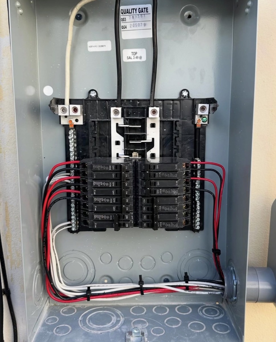 Electrical panel wiring and breaker installation